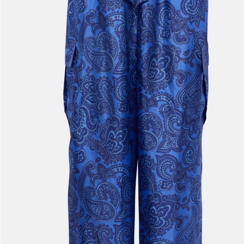 Zimmermann Ottie Silk Blue Paisley Pants